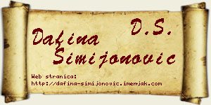 Dafina Simijonović vizit kartica